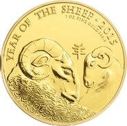 2015 Year of the Sheep Gold Coin 1oz Royal Mint Lunar Series