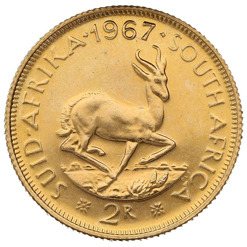 1967 R2 Gold Coin 2 Rand South Africa