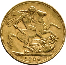 1928 Gold Sovereign - King George V - P