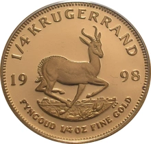 1998 Proof 1/4oz Krugerrand Gold Coin Boxed