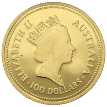 1986 Proof Australian Kangaroo Gold Nugget Coin 1oz
