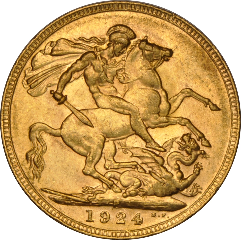 1924 Gold Sovereign Coin George V Perth NGC AU58