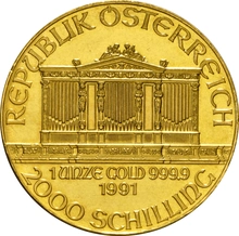 1991 Austrian Gold Philharmonic Coin 1oz