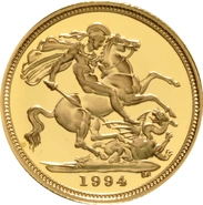 1994 Proof Gold Half Sovereign Elizabeth II Third Head