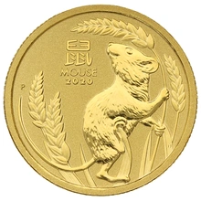 2020 Year of the Mouse Gold Coin 1/10oz Perth Mint Australian Lunar Series
