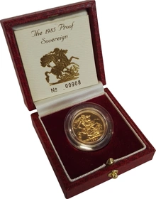 1985 Proof Gold Sovereign Boxed