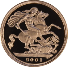 2001 Proof Gold Sovereign 4 Coin Set Boxed