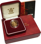 2001 Proof Gold Half Sovereign Boxed