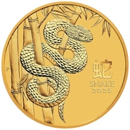 2025 Year of the Snake Gold Coin 1/2oz Perth Mint Australian Lunar Series