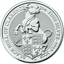 10 x 2oz Silver Coin, Black Bull of Clarence - Queen's Beast