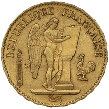 1886 French 20 Francs Gold Coin Guardian Angel A
