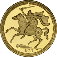 1973 Gold Sovereign Coin Elizabeth II Decimal Portrait Isle of Man Proof