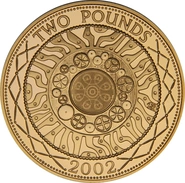 2002 Proof £2 Coin Gold Double Sovereign Technologies