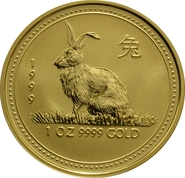 1999 Year of the Rabbit Gold Coin 1oz Perth Mint Australian Lunar Series