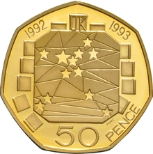 1993 Proof 50p Gold Coin Presidency of the EU Boxed