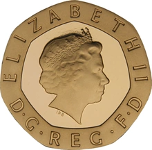 2008 Proof Gold 20p Coin Crowned Tudor Rose