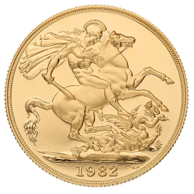 1982 Two Pound £2 Proof Gold Coin (Double Sovereign)