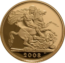 2008 Proof Gold Half Sovereign Boxed