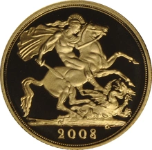 2008 Proof Gold Half Sovereign Elizabeth II Fourth Head