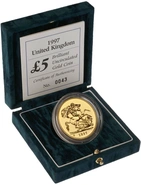 1997 Gold £5 Coin Brilliant Uncirculated Boxed