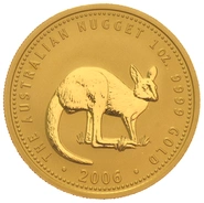 2006 Australian Kangaroo Gold Nugget Coin 1oz