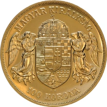 1908 Hungarian 100 Korona Gold Coin