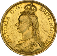 1887 Victoria Jubilee Head Double Sovereign £2 Gold Coin NGC MS60