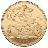 2007 Proof Gold £5 Coin Quintuple Sovereign