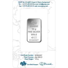 10g Silver Bar PAMP Lady Fortuna Minted