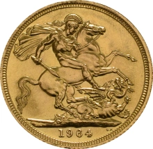 1964 Gold Sovereign Coin Elizabeth II Young Head