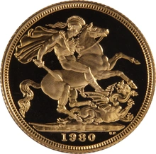 1980 Proof Gold Sovereign Boxed