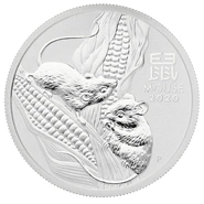 2020 Year of the Mouse Silver Coin 1/2oz Perth Mint Australian Lunar Series
