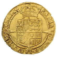 1613 Laurel Gold Coin James I mm Trefoil