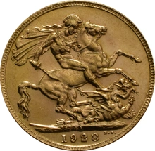 1928 Gold Sovereign Coin George V SA