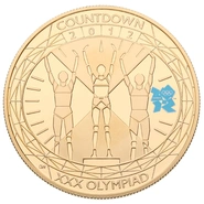 2012 Proof Gold £5 Coin Quintuple Sovereign Countdown to London Olympics Winners Podium