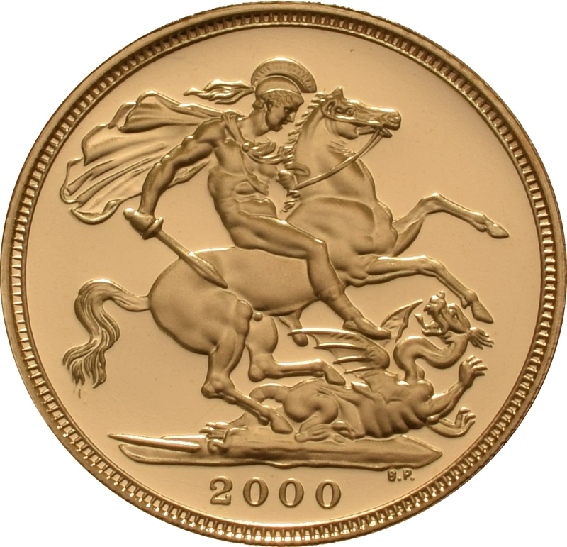 2000 Proof Gold Sovereign Coin Elizabeth II Fourth Head