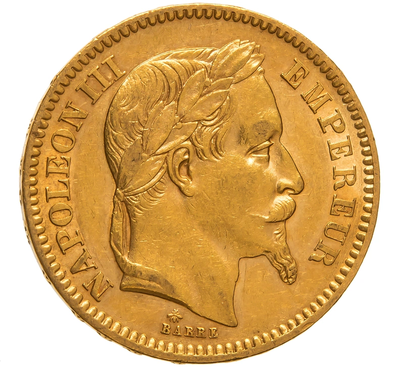 1864 20 French Francs Gold Coin Napoleon III A