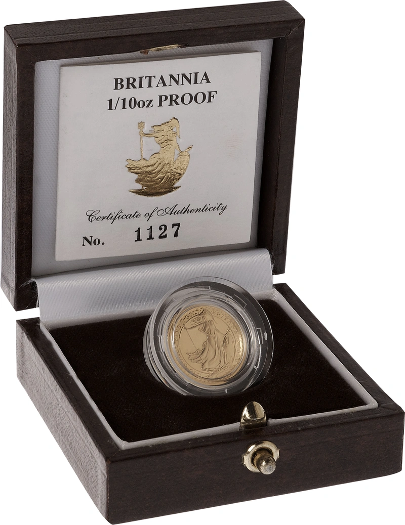 1990 Proof 1/10oz Gold Britannia Coin Boxed