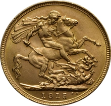 1915 Gold Sovereign Coin George V Sydney