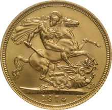 Golden Wedding 50th Anniversary Sovereign 1974 Gift Boxed