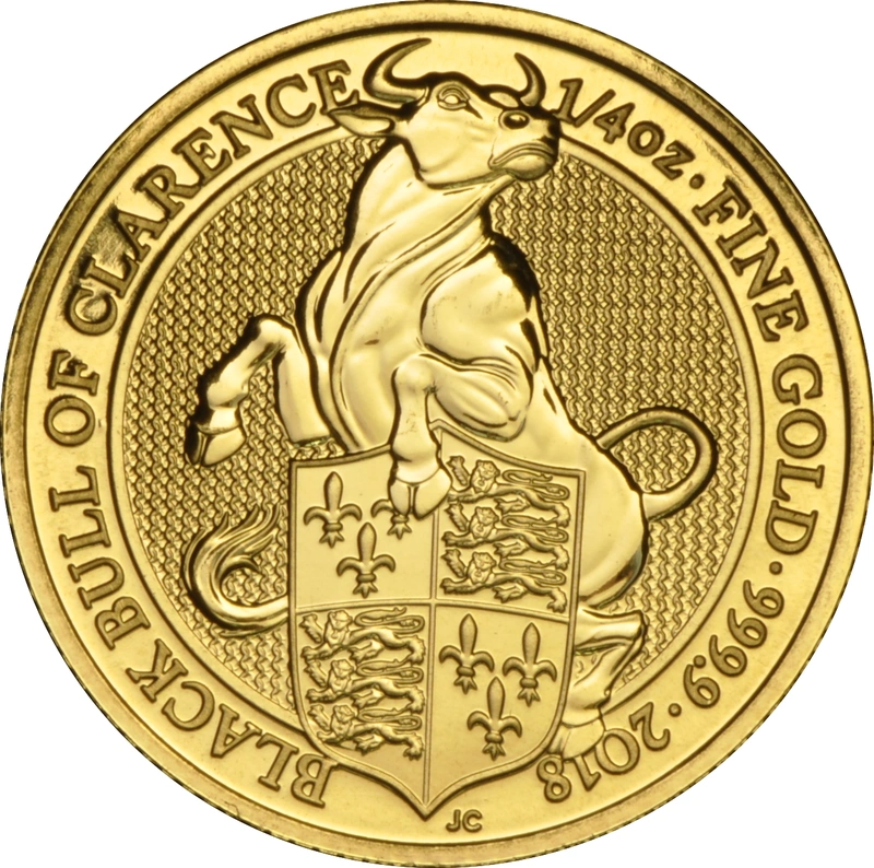 2018 1/4oz Black Bull of Clarence Gold Coin Queen's Beasts