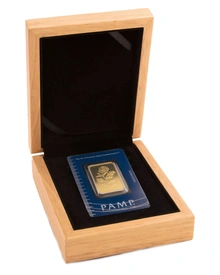 Medium Oak Gold or Silver Bar Gift Box Single Minted Bars
