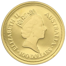 1987 Proof Australian Kangaroo Gold Nugget Coin 1oz
