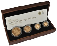2008 Proof Gold Sovereign 4 Coin Set Boxed