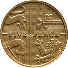 2008 Proof Gold 5p Coin Royal Shield