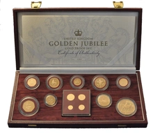 2002 Golden Jubilee Gold Proof Coin Set with Maundy Money Boxed