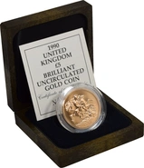 1990 Gold £5 Coin Brilliant Uncirculated Boxed