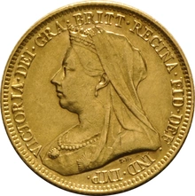 1894 Gold Half Sovereign Queen Victoria Old Head