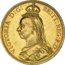 1887 £2 Coin Gold Double Sovereign Victoria Jubilee Head NGC MS61