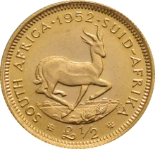 1952 £1/2 Gold Coin South Africa George VI